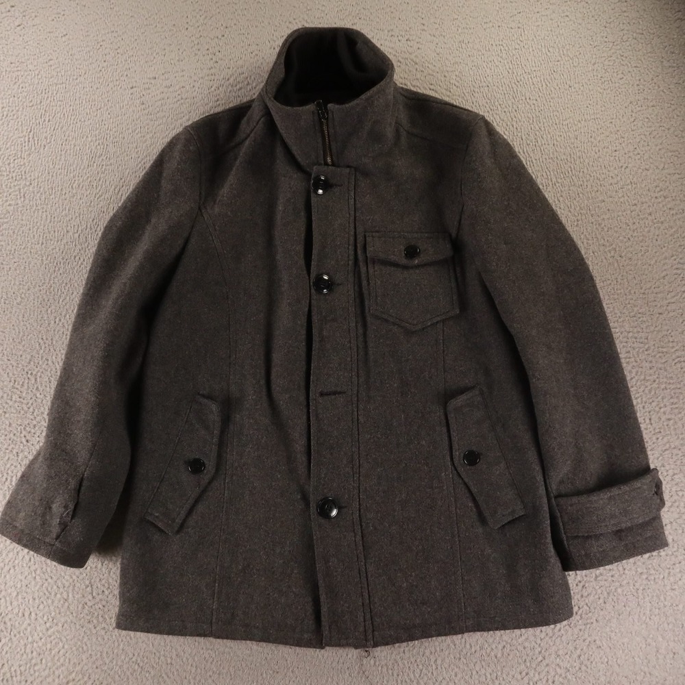 VTG SCHOTT Coat Mens L Wool Made in Canada Pea Coat Car Coat